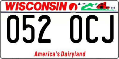 WI license plate 052OCJ