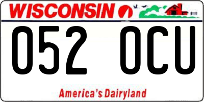 WI license plate 052OCU