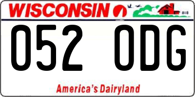 WI license plate 052ODG