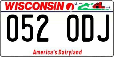 WI license plate 052ODJ
