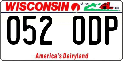 WI license plate 052ODP