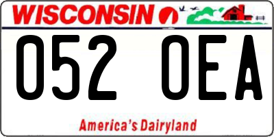 WI license plate 052OEA