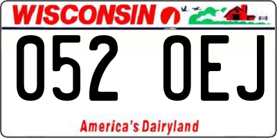 WI license plate 052OEJ