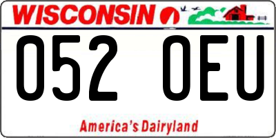 WI license plate 052OEU