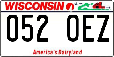 WI license plate 052OEZ