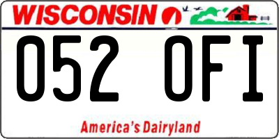 WI license plate 052OFI