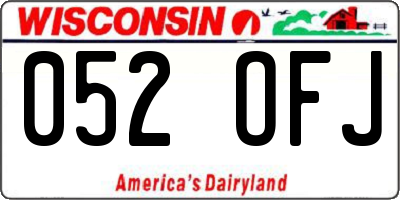 WI license plate 052OFJ