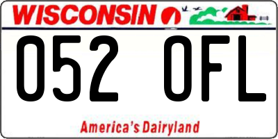 WI license plate 052OFL