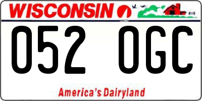 WI license plate 052OGC
