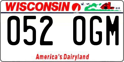 WI license plate 052OGM