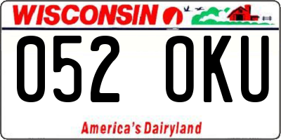 WI license plate 052OKU