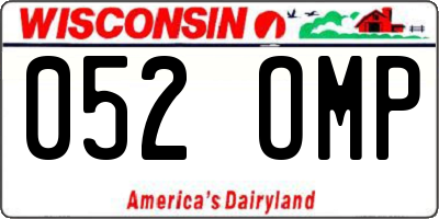 WI license plate 052OMP