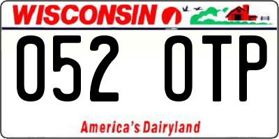 WI license plate 052OTP