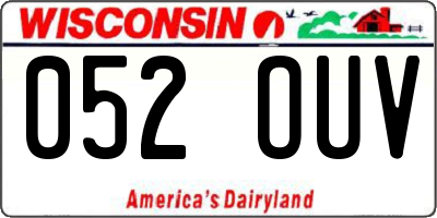 WI license plate 052OUV