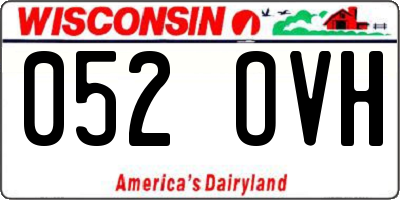 WI license plate 052OVH
