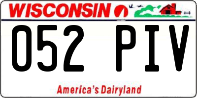 WI license plate 052PIV