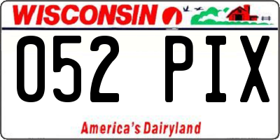 WI license plate 052PIX