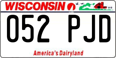 WI license plate 052PJD