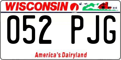WI license plate 052PJG