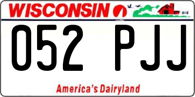 WI license plate 052PJJ