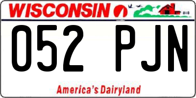 WI license plate 052PJN