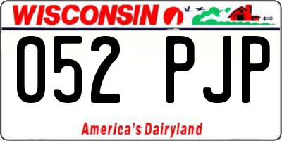 WI license plate 052PJP