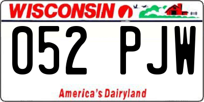 WI license plate 052PJW