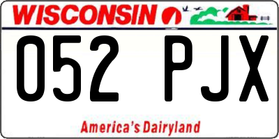WI license plate 052PJX