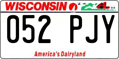WI license plate 052PJY
