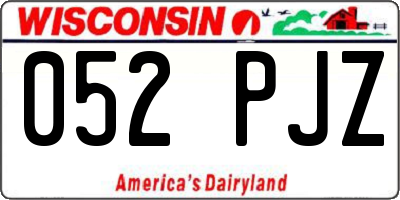 WI license plate 052PJZ