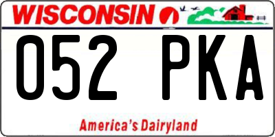 WI license plate 052PKA
