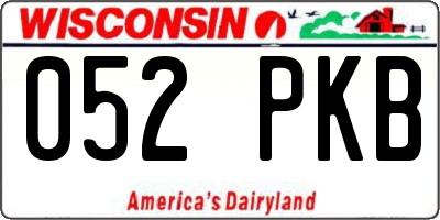 WI license plate 052PKB