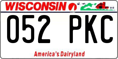 WI license plate 052PKC