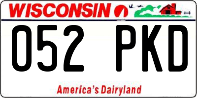 WI license plate 052PKD