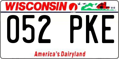 WI license plate 052PKE