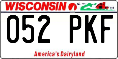 WI license plate 052PKF