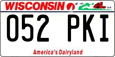 WI license plate 052PKI