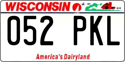 WI license plate 052PKL