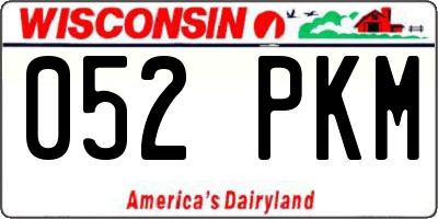 WI license plate 052PKM