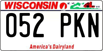 WI license plate 052PKN