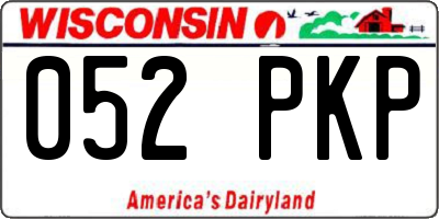 WI license plate 052PKP