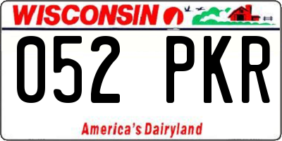 WI license plate 052PKR