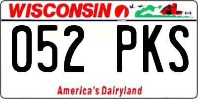WI license plate 052PKS