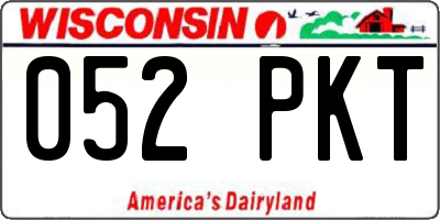 WI license plate 052PKT