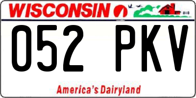WI license plate 052PKV