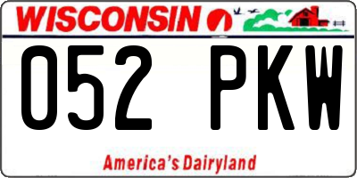 WI license plate 052PKW