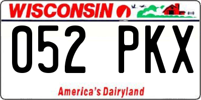 WI license plate 052PKX