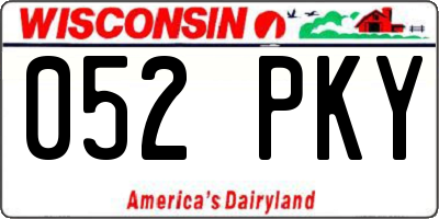 WI license plate 052PKY