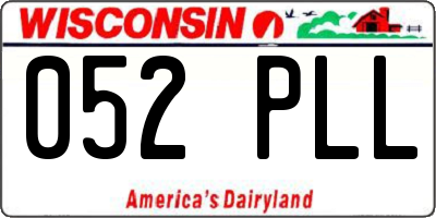 WI license plate 052PLL