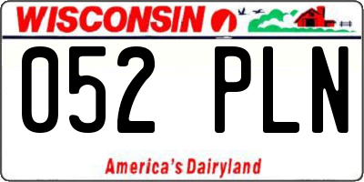 WI license plate 052PLN